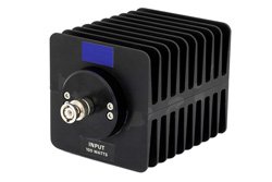 10 dB Fixed Attenuator, BNC Male To BNC Female Directional Black Anodized Aluminum Heatsink Body Rated To 100 Watts Up To 1000 MHz