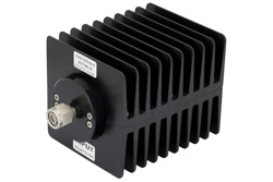30 dB Fixed Attenuator, TNC Male To TNC Female Directional Black Anodized Aluminum Heatsink Body Rated To 100 Watts Up To 1.5 GHz