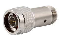 40 dB Fixed Attenuator, N Male to N Female Passivated Stainless Steel Body Rated to 2 Watts Up to 18 GHz