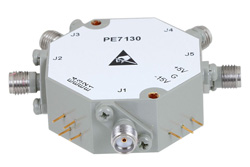 SMA SP4T PIN Diode Switch Operating From 8 GHz to 12 GHz Up To +27 dBm