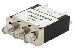 SMA机电式单刀双掷开关，DC ~ 18 GHz，额定功率35瓦，10V至14V，带指示器、闩锁和自切断