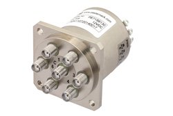 SP6T Electromechanical Relay Normally Open Switch, DC to 22 GHz, 20W, 12V, SMA