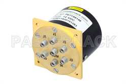 单刀六掷机电继电器开关，DC ~ 40 GHz，2.92mm，10瓦，12V，带闩锁