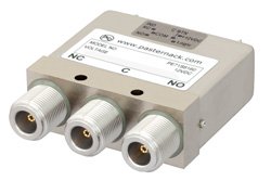 单刀双掷机电式继电器开关，DC ~ 12.4 GHz，N型，160瓦，12V，带指示器、故障保护和TTL
