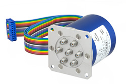 低插入损耗可重复继电器闩锁开关，单刀六掷，0.03 dB，端接，直流至20 GHz，70W，24V，指示器，自切断，SMA