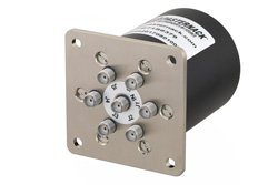 SP6T Electromechanical Relay Latching Switch, Terminated, DC to 26.5 GHz, up to 90W, 28V, SMA