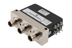 SPDT Electromechanical Relay Failsafe Switch, DC to 12.4 GHz, 50W, 12V, Indicators, TTL, TNC