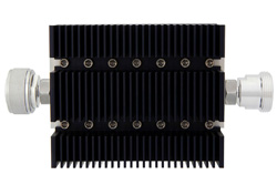 20 dB Fixed Attenuator, 7/16 DIN Male To 7/16 DIN Female Directional Black Anodized Aluminum Heatsink Body Rated To 100 Watts Up To 6 GHz