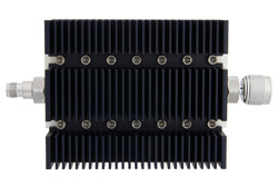 60 dB Fixed Attenuator, TNC Female To N Male Directional Black Anodized Aluminum Heatsink Body Rated To 100 Watts Up To 6 GHz