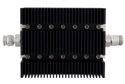 60 dB Fixed Attenuator, TNC Male To N Female Directional Black Anodized Aluminum Heatsink Body Rated To 100 Watts Up To 6 GHz