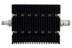 3 dB Fixed Attenuator, TNC Female To N Female Directional Black Anodized Aluminum Heatsink Body Rated To 100 Watts Up To 6 GHz