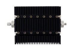 20 dB Fixed Attenuator, SMA Male to SMA Female Directional Black Anodized Aluminum Heatsink Body Rated to 100 Watts Up to 6 GHz