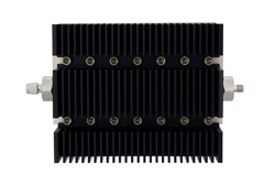 3 dB Fixed Attenuator, SMA Male to SMA Female Directional Black Anodized Aluminum Heatsink Body Rated to 100 Watts Up to 6 GHz