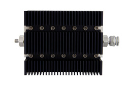 40 dB Fixed Attenuator, SMA Female To TNC Male Directional Black Anodized Aluminum Heatsink Body Rated To 100 Watts Up To 6 GHz