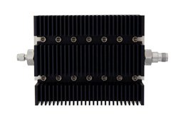 6 dB Fixed Attenuator, SMA Male To TNC Female Directional Black Anodized Aluminum Heatsink Body Rated To 100 Watts Up To 6 GHz