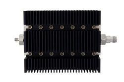 3 dB Fixed Attenuator, SMA Female To TNC Female Directional Black Anodized Aluminum Heatsink Body Rated To 100 Watts Up To 6 GHz