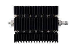 60 dB Fixed Attenuator, SMA Female To TNC Female Directional Black Anodized Aluminum Heatsink Body Rated To 100 Watts Up To 6 GHz