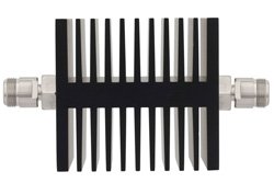 30 dB Fixed Attenuator, N Female To N Female Directional Black Anodized Aluminum Heatsink Body Rated To 50 Watts Up To 18 GHz