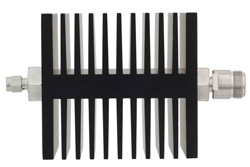 6 dB Fixed Attenuator, SMA Male To N Female Directional Black Anodized Aluminum Heatsink Body Rated To 50 Watts Up To 18 GHz