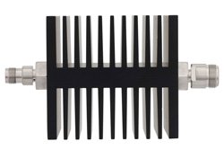 3 dB Fixed Attenuator, TNC Female To N Female Directional Black Anodized Aluminum Heatsink Body Rated To 50 Watts Up To 18 GHz