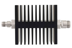 50 dB Fixed Attenuator, TNC Female To N Female Directional Black Anodized Aluminum Heatsink Body Rated To 50 Watts Up To 18 GHz