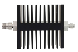 40 dB Fixed Attenuator, TNC Female To SMA Male Directional Black Anodized Aluminum Heatsink Body Rated To 50 Watts Up To 18 GHz