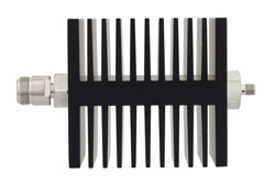 30 dB Fixed Attenuator, N Female To SMA Female Directional Black Anodized Aluminum Heatsink Body Rated To 50 Watts Up To 18 GHz