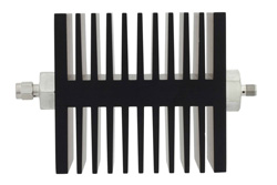 40 dB Fixed Attenuator, SMA Male To SMA Female Directional Black Anodized Aluminum Heatsink Body Rated To 50 Watts Up To 18 GHz