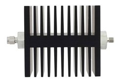 50 dB Fixed Attenuator, SMA Male To SMA Female Directional Black Anodized Aluminum Heatsink Body Rated To 50 Watts Up To 18 GHz
