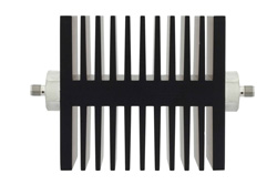40 dB Fixed Attenuator, SMA Female To SMA Female Directional Black Anodized Aluminum Heatsink Body Rated To 50 Watts Up To 18 GHz
