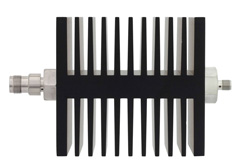 40 dB Fixed Attenuator, TNC Female To SMA Female Directional Black Anodized Aluminum Heatsink Body Rated To 50 Watts Up To 18 GHz