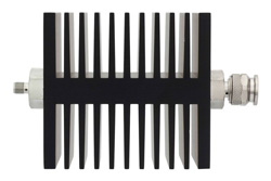 3 dB Fixed Attenuator, SMA Female To TNC Male Directional Black Anodized Aluminum Heatsink Body Rated To 50 Watts Up To 18 GHz