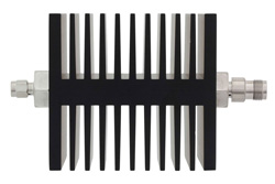 3 dB Fixed Attenuator, SMA Male To TNC Female Directional Black Anodized Aluminum Heatsink Body Rated To 50 Watts Up To 18 GHz