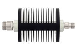 40 dB Fixed Attenuator, N Female to TNC Female Black Anodized Aluminum Heatsink Body Rated to 25 Watts Up to 18 GHz