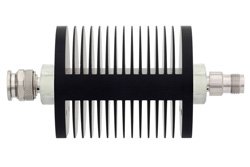 30 dB Fixed Attenuator, TNC Male to TNC Female Black Anodized Aluminum Heatsink Body Rated to 25 Watts Up to 18 GHz