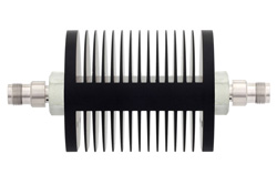 50 dB Fixed Attenuator, TNC Female to TNC Female Black Anodized Aluminum Heatsink Body Rated to 25 Watts Up to 6 GHz