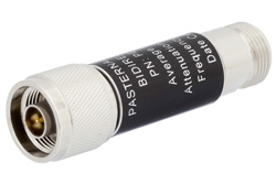 10 dB Fixed Attenuator, N Male to N Female Aluminum Body Rated to 5 Watts Up to 3 GHz