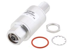 同轴射频浪涌保护器，N型F/M输入/输出穿墙式，698 MHz至2.7 GHz，直流隔断，500W，IP67，0.01uJ，40KA，双向滤波器