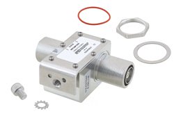 同轴射频浪涌保护器，7/16 F/F输入/输出，100 MHz至512 MHz，直流隔断，750W，IP67，0.5uJ，20KA，双向滤波器，支架朝向主体
