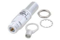 同轴射频浪涌保护器，N型F/F输入/输出穿墙式，2 GHz至6 GHz，直流隔断，10W，IP67，0.5uJ，10KA，滤波器