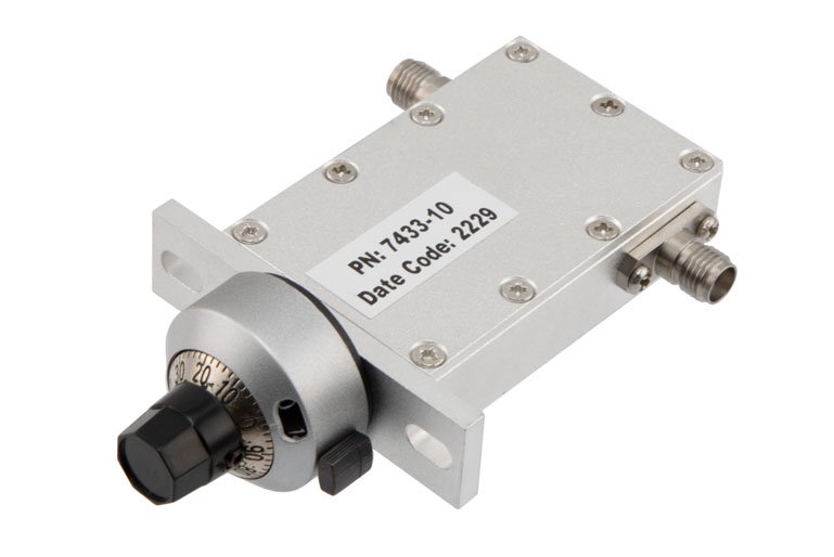0 to 10 dB Variable Attenuator, SMA Female to SMA Female Rated to 5 Watts from 7 GHz to 10 GHz
