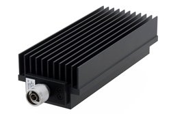 10 dB Fixed Attenuator, N Male to N Female Directional Black Anodized Aluminum Heatsink Body Rated to 250 Watts Up to 8.5 GHz