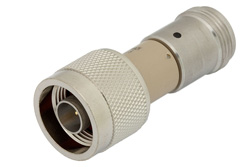 DC Block on Inner and Outer Conductor N Male to N Female Operating From 10 MHz to 18 GHz
