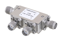 双节环行器，隔离度40 dB，7 GHz至12.4 GHz，5瓦，SMA母头