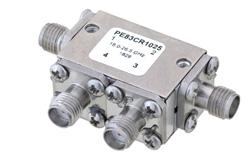 双节环行器，隔离度34 dB，18 GHz至26.5 GHz，5瓦，SMA母头