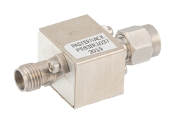 Isolator with 12 dB Isolation from 26.5 GHz to 40 GHz, 10 Watts and 2.92mm Female to 2.92mm Male