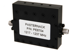 4 Section Bandpass Filter With SMA Female Connectors Operating From 1.217 GHz to 1.237 GHz With a 20 MHz Passband