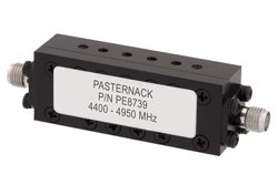 6 Section Bandpass Filter With SMA Female Connectors Operating From 4.4 GHz to 4.95 GHz With a 550 MHz Passband