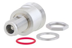 Bulkhead Mount 7/16 DIN Female to N Female Adapter, IP67 UnMated