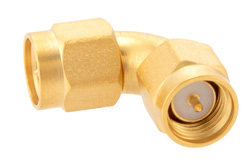 Precision SMA Male to SMA Male Radius Right Angle Adapter, Gold Plated